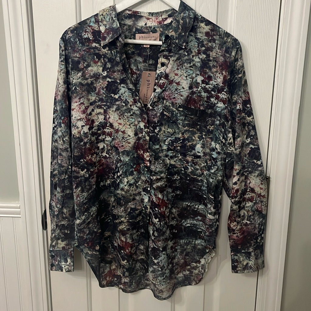 Nwt Watercolor Blouse